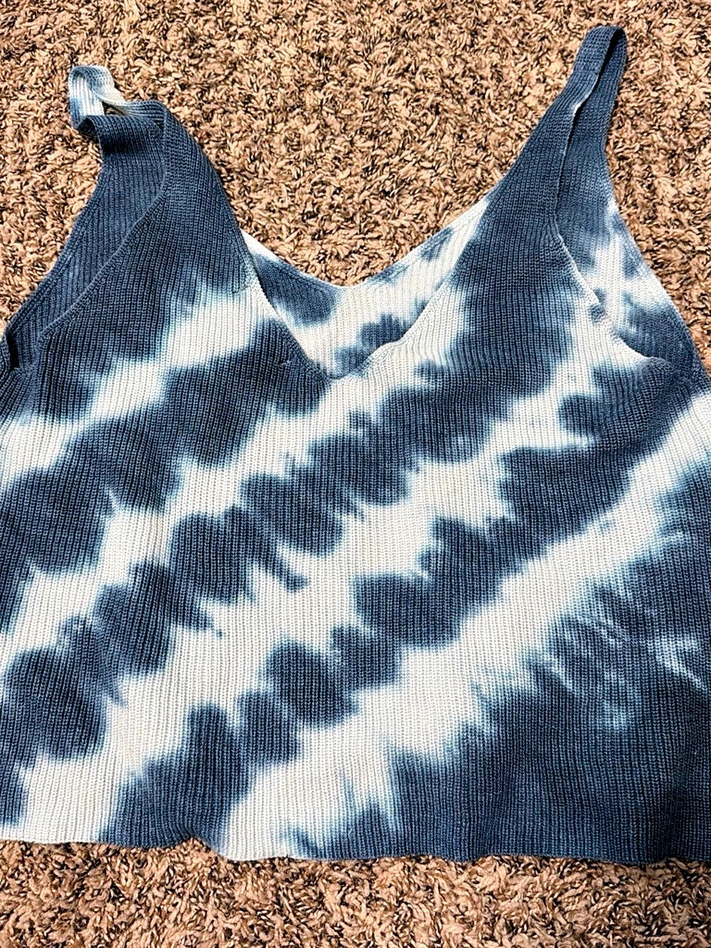 Tie-Dye Crop Top Blue & White